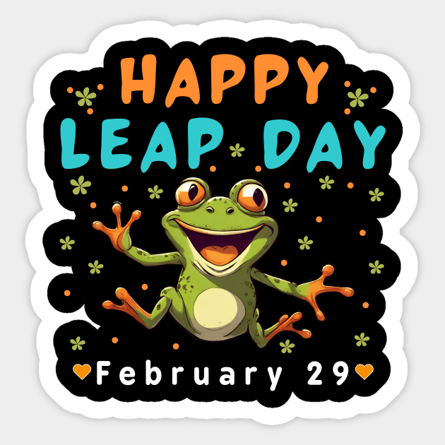 Happy Leap Day 2024 Funny Frog Lover FEB 29th Leap Year Sticker by Pikalaolamotor